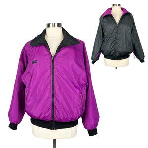 Vintage Columbia Womens Reversible Zip Jacket Thinsulate Fuchsia Black size XL